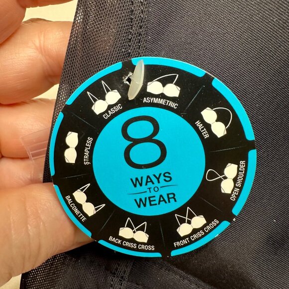 NWT Bali Womens Smoothing Strapless Bra 8-Way 42C Hidden Underwire Black No-Slip - Picture 4 of 12